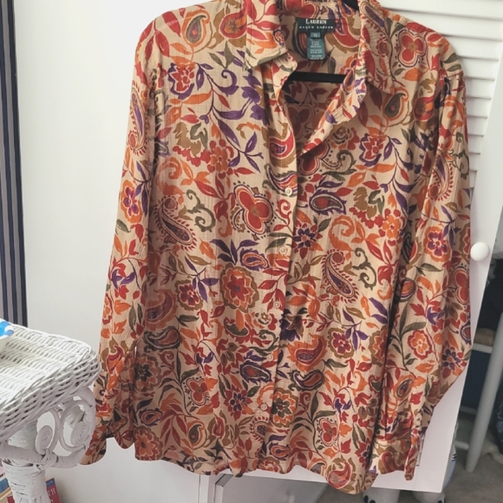 Lauren Ralph Lauren Paisley Print Shirt XL